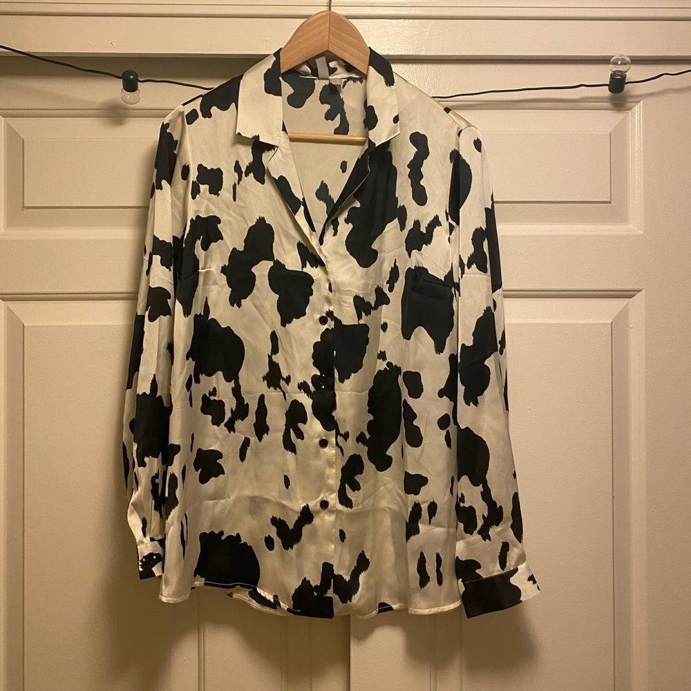 Cow Print Button Down